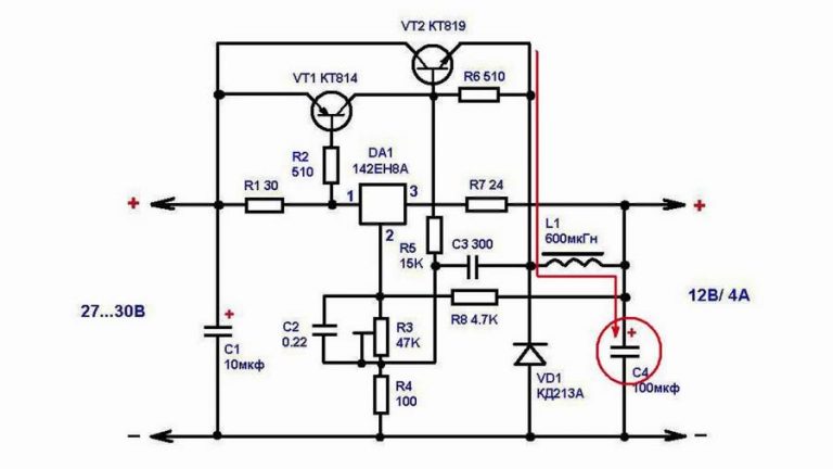 Стабилизатор напряжения 12 5 вольт схема