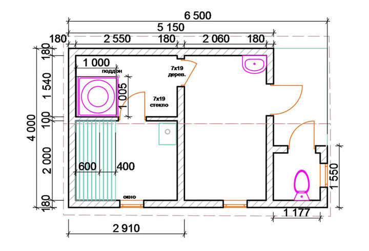 Проект бани для самостоятельной постройки