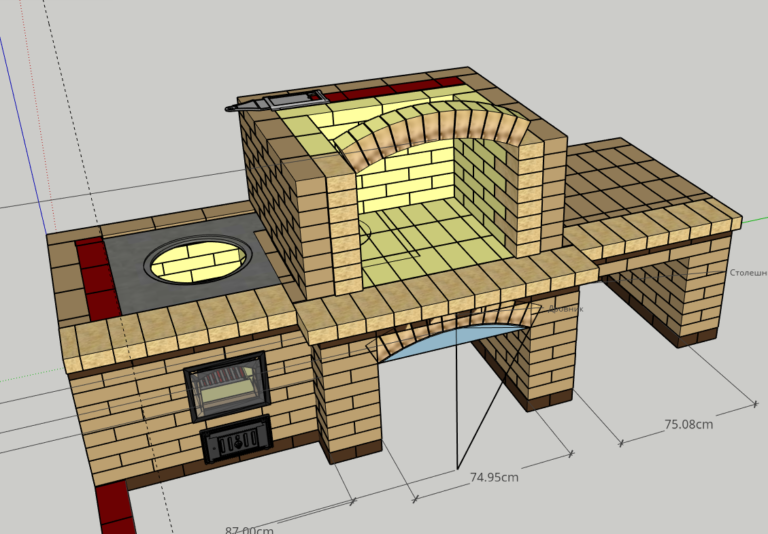 Кирпичная печь барбекю для беседки чертежи и схемы