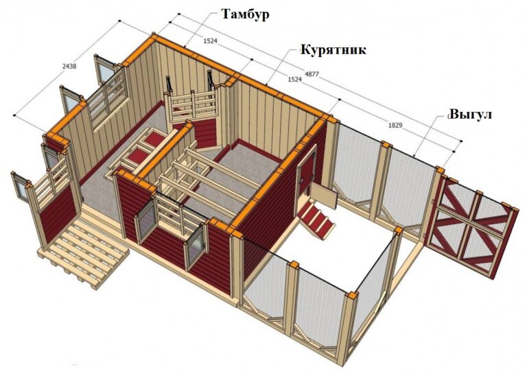 Курятник зимний своими руками чертежи