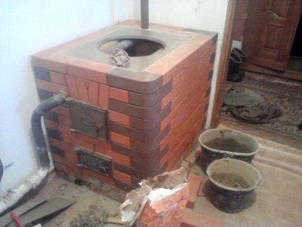 Печь для дома на дровах из кирпича с водяным отоплением: своими руками
