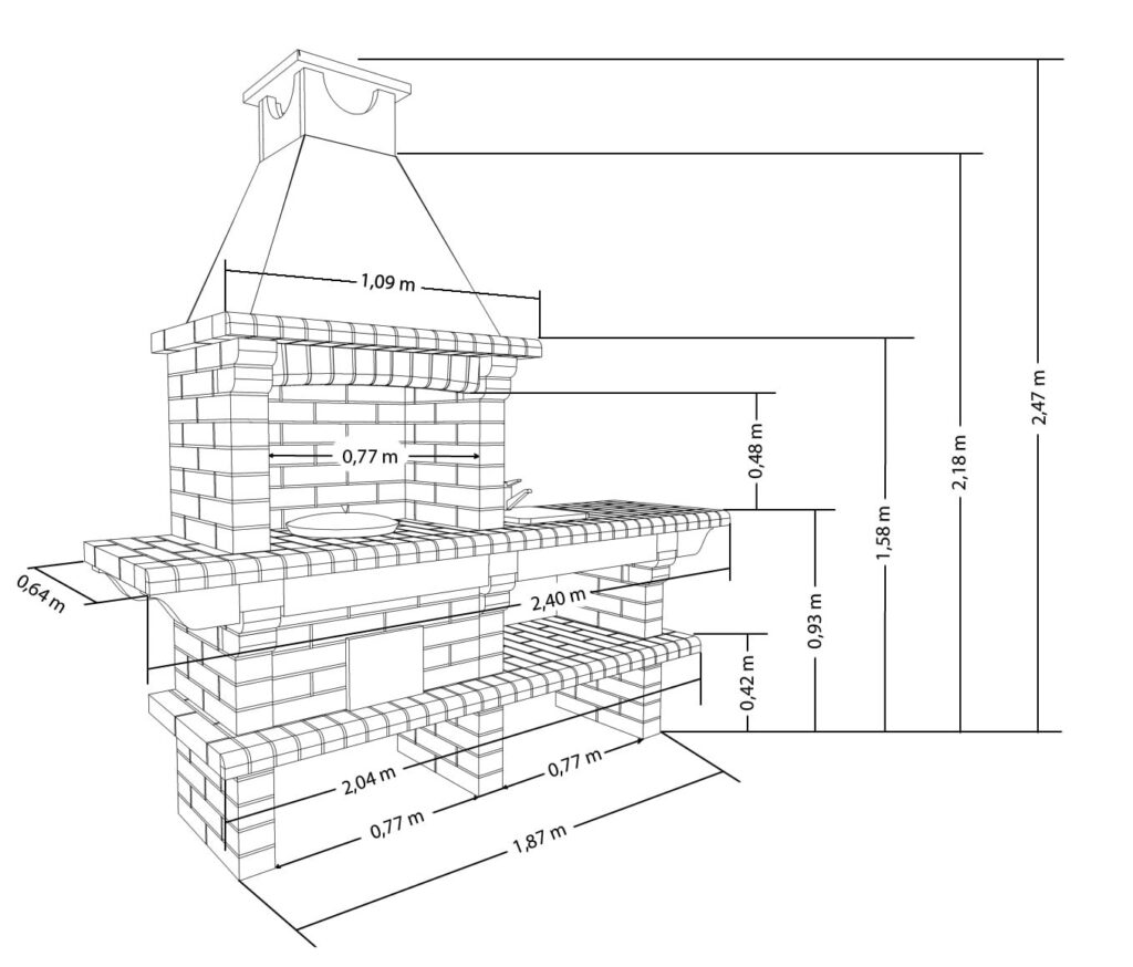 Зоны барбекю из кирпича чертежи и фотографии