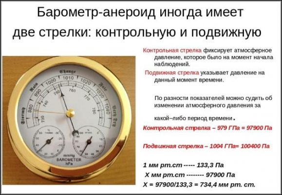 На рисунке изображено устройство барометра анероида в какую сторону отклонится конец стрелки если