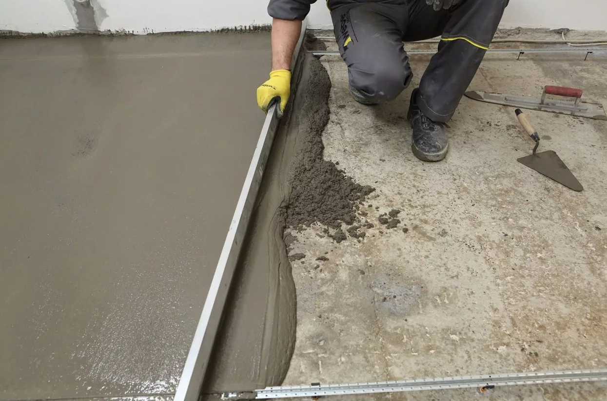 мокрая стяжка на бетонный пол